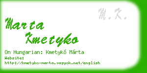marta kmetyko business card