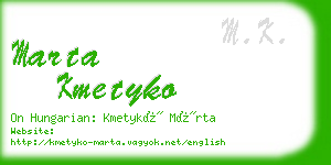 marta kmetyko business card